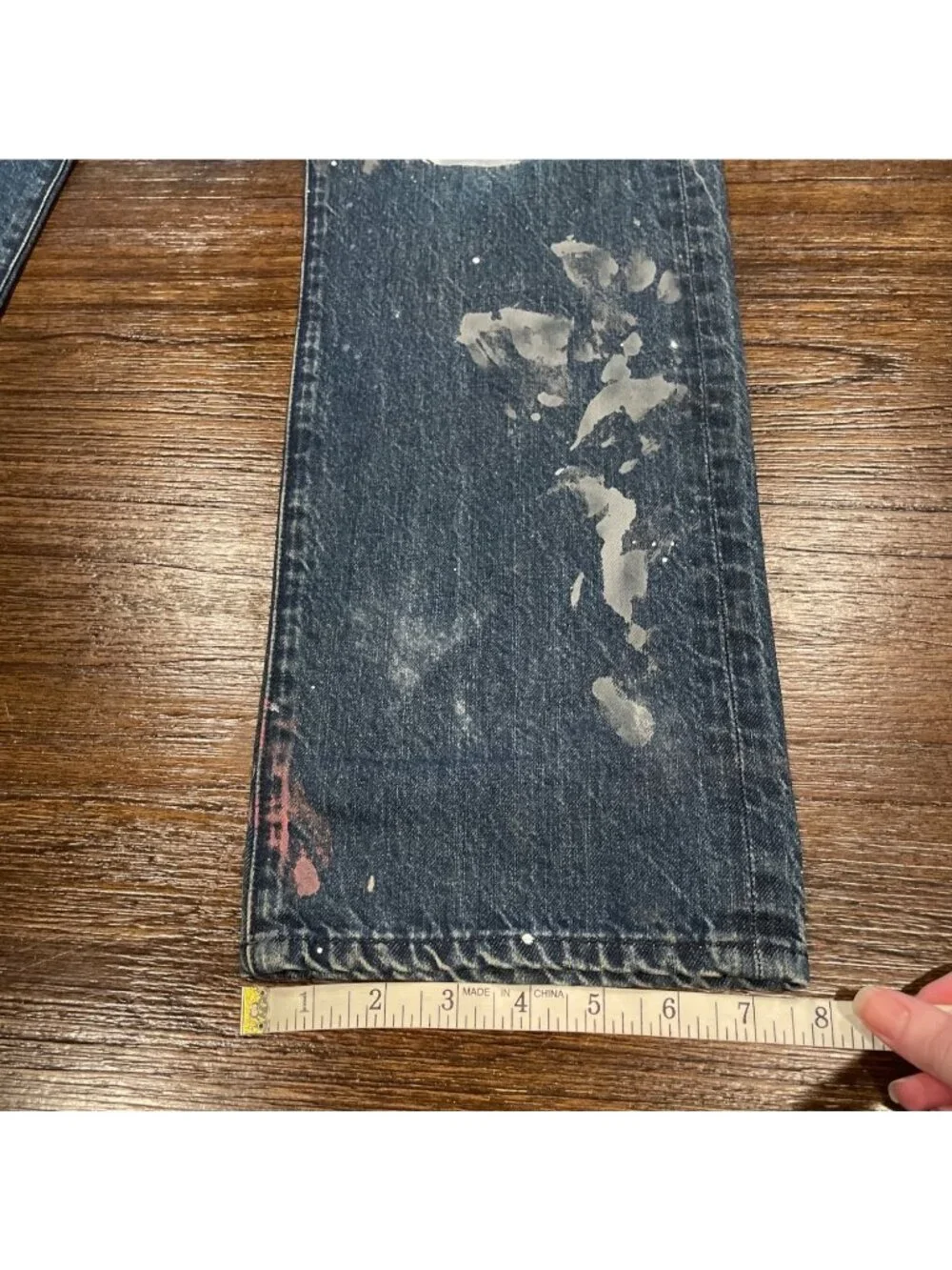 AG-ED Owens Athletic Jean Mens 32x33 Paint Splatter Festival Grunge Distressed
